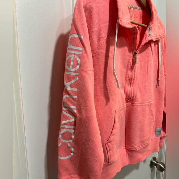 Calvin Klein Performance Half Zip Pull Over Front Pocket Pink Size Medium - Picture 3 of 8